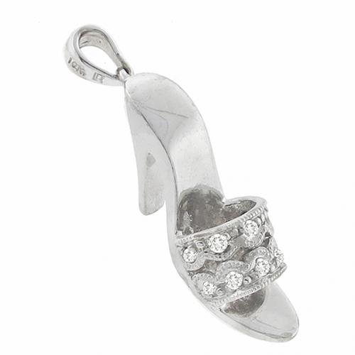 Diamond Gold Slipper Pendant | New York Estate Jewelry