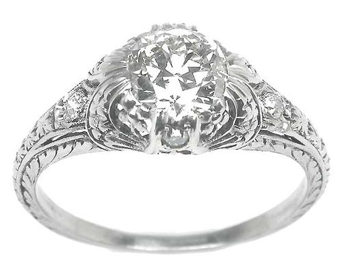 Antique Diamond Engagement Ring GIA Certified 