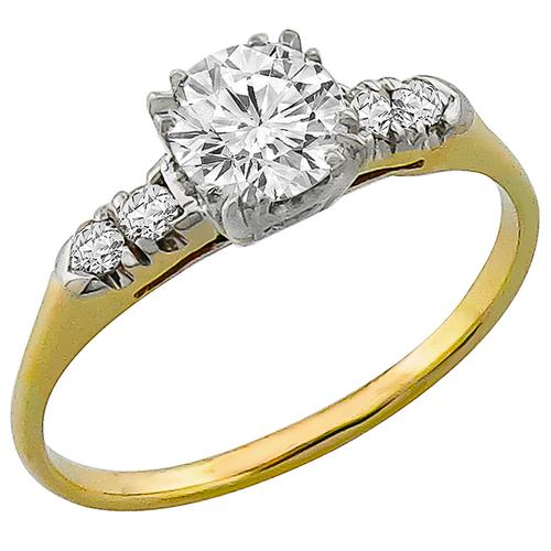 Diamond 2 Tone Gold Engagement Ring 