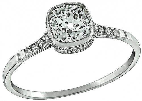 Cushion Cut Diamond Platinum Engagement Ring