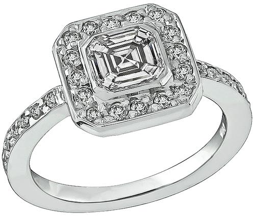 Asscher Cut Diamond 14k White Gold Engagement Ring