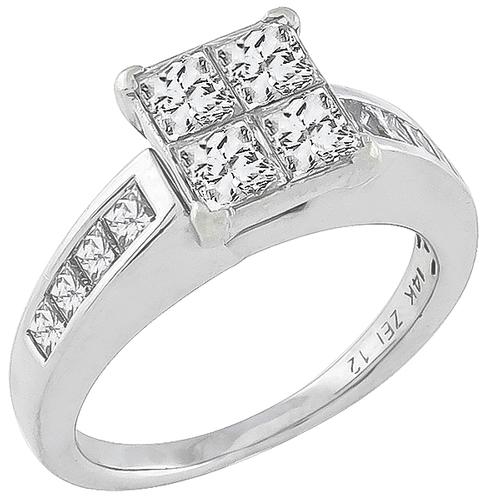 Princess Cut Diamond 14k White Gold Ring