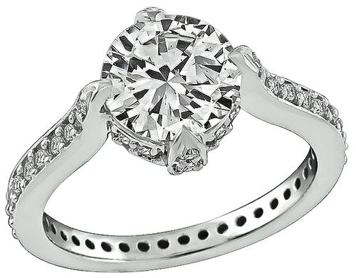 Round Cut Diamond 18k White Gold Engagement Ring