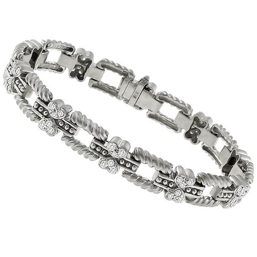 1.80ct Round Cut Diamond 18k White Gold Bracelet