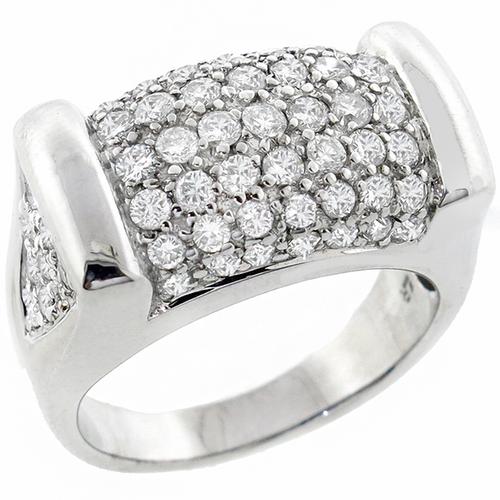 Vintage 2.00ct Round Cut Diamond Cluster 14k White Gold Ring 