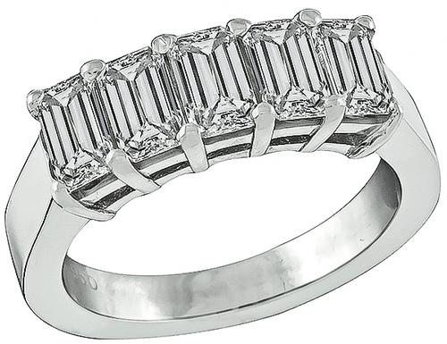 Emerald Cut Diamond Platinum Ring