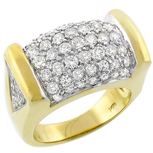 2.00ct Round Cut Diamond 14k Yellow and White Gold Ring