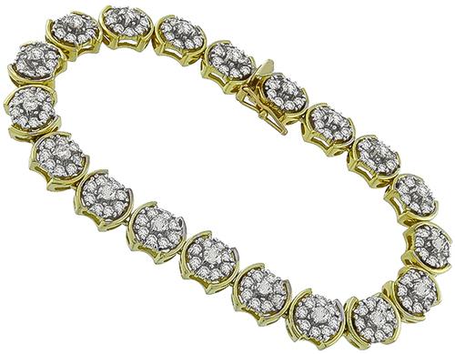 5.00ct Round Cut Diamond 14k Yellow Gold Bracelet