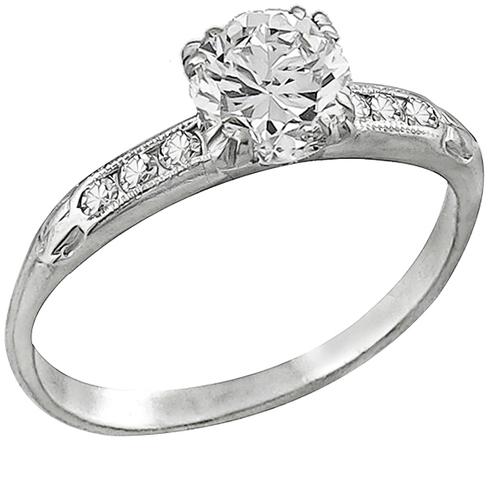 Diamond Platinum Engagement Ring and Wedding Band Set