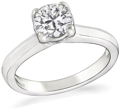 Round Cut Diamond 14k White Gold Engagement Ring