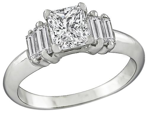 Princess Cut Diamond 14k White Gold Engagement Ring