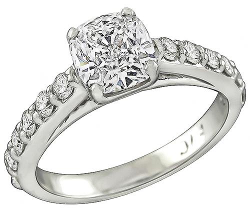 Cushion Cut Diamond Platinum Engagement Ring