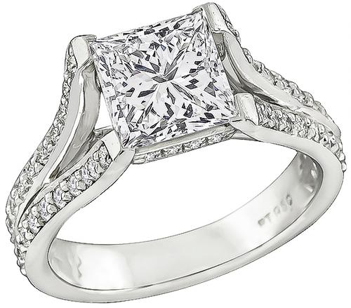 Princess Cut Diamond Platinum Engagement Ring