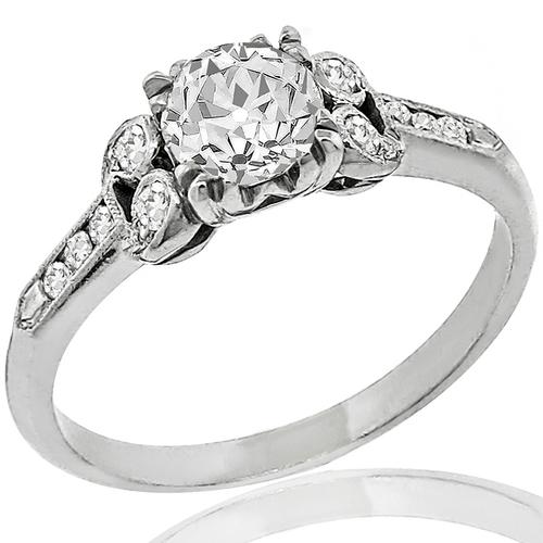 Art Deco 0.62ct Diamond Platinum Engagement Ring