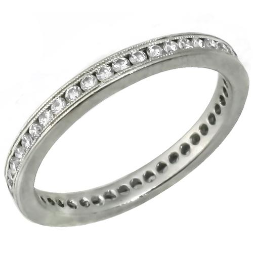 1950s  Round  Cut Diamond Platinum Eternity Wedding Band