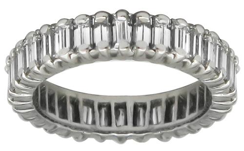 1950s2.15ct Baguette Diamond Platinum Eternity Wedding  Band