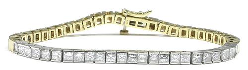 1960s 3.75ct Diamond 18k White Yellow Platinum Bracelet