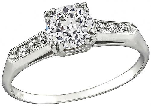 1920s Old European Cut Diamond Platinum Engagement Ring