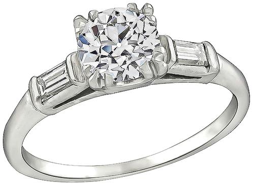 1920s Old European Cut Diamond Platinum Engagement Ring