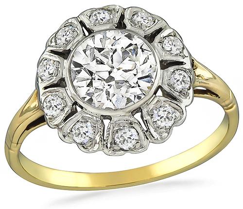 Victorian Old European Cut Diamond 14k Gold Engagement Ring