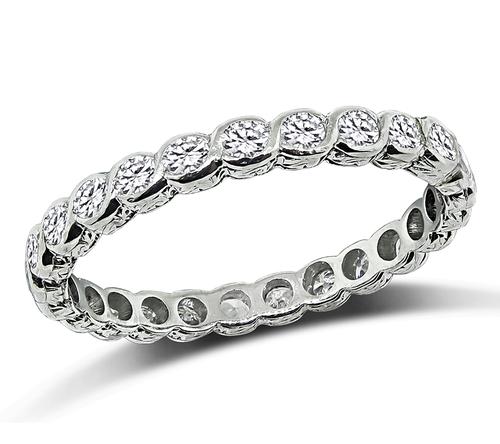 Old European Cut Diamond Platinum Eternity Wedding Band