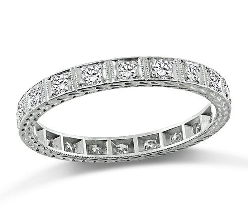 Old European Cut Diamond Platinum Eternity Wedding Band