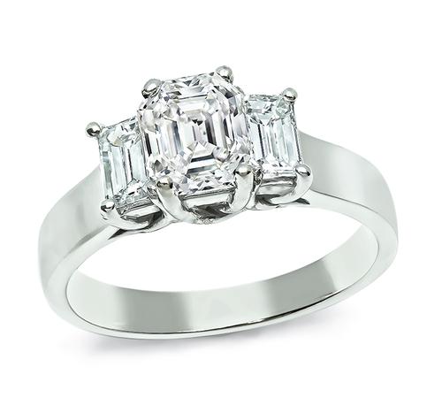 Emerald Cut Diamond 14k White Gold Engagement Ring