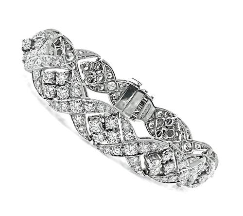 Round Cut Diamond Platinum Bracelet