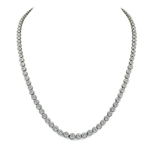 Round Cut Diamond Platinum Necklace