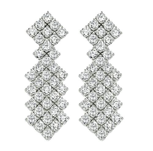 Round Cut Diamond 18k White Gold Earrings