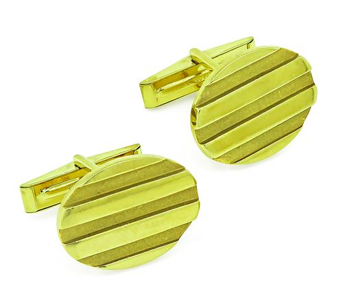 18k Yellow Gold Cufflinks by Tiffany & Co