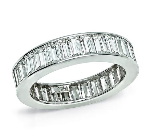 Baguette Cut Diamond 14k White Gold Eternity Wedding Band