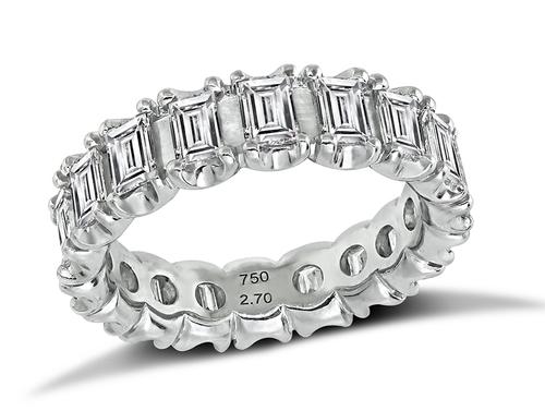 Baguette Cut Diamond 18k White Gold Eternity Wedding Ring