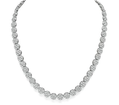 Round Cut Diamond 18k White Gold Necklace