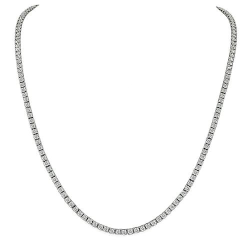 Round Cut Diamond 14k White Gold Necklace