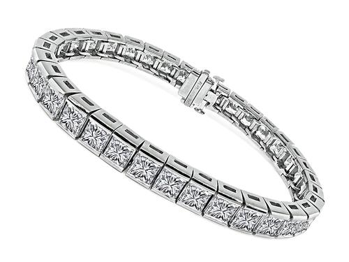 Princess Cut Diamond Platinum Line Bracelet