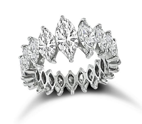 Marquise Cut Diamond Platinum Eternity Wedding Ring