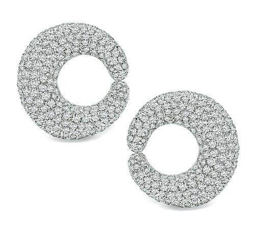 Round Cut Diamond Platinum Earrings