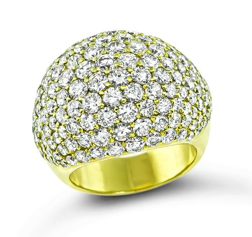 Round Cut Diamond 18k Yellow Gold Ring