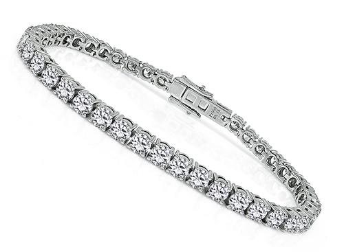 Round Cut Diamond Platinum Tennis Bracelet