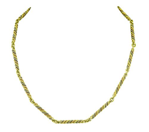 Three Tone 18k Yellow Pink and White Gold Necklace by G. Jensen