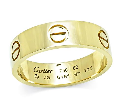 18k Yellow Gold Cartier Love Wedding Band