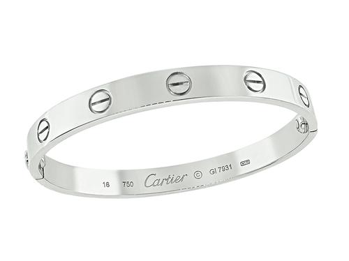 18k White Gold Love Bangle by Cartier
