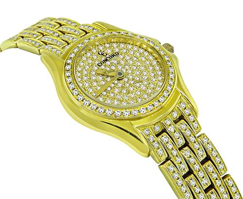 Round Cut Diamond 18k Yellow Gold Concord Watch