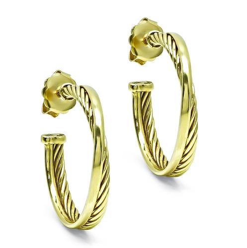 18k Yellow Gold Earrings by David Yurman