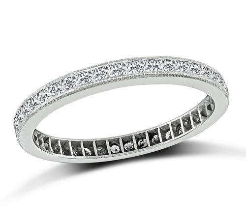 Round Cut Diamond Platinum Eternity Wedding Band