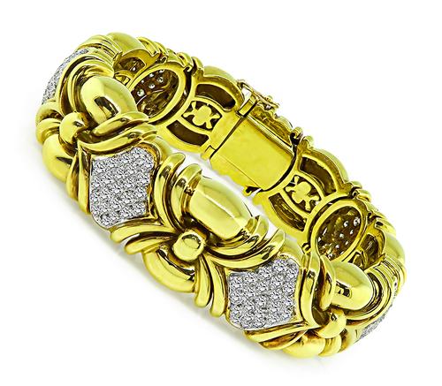 Round Cut Diamond 18k Yellow Gold Bracelet