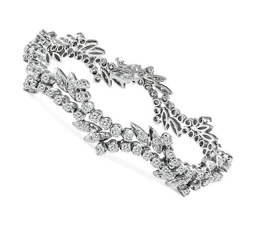 Round Cut Diamond 18k White Gold Bracelet