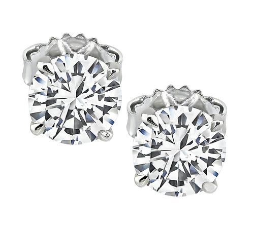 2.01cttw Round Brilliant Cut Diamond 14k White Gold Studs Earrings