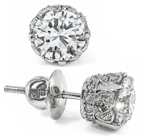 Perfect Vintage Diamond Stud Earrings For A Gift  Brilliance